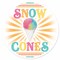 Snow Cone Metal Wall Sign, 12" Inch Round for Wall Decorations or Wreath Accent Centerpiece